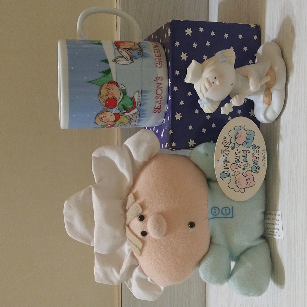 Vintage Bumpkins Lot of 3 Christmas Mug, Bean Bag Baby & Tooth Fairy Figurine